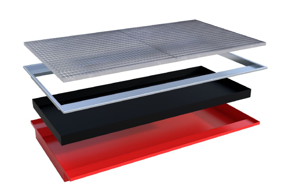 Produktbild Bauer Südlohn Einhängewanne mit PE-Einsatz EHW 2200 PE lackiert Feuerrot bild 1