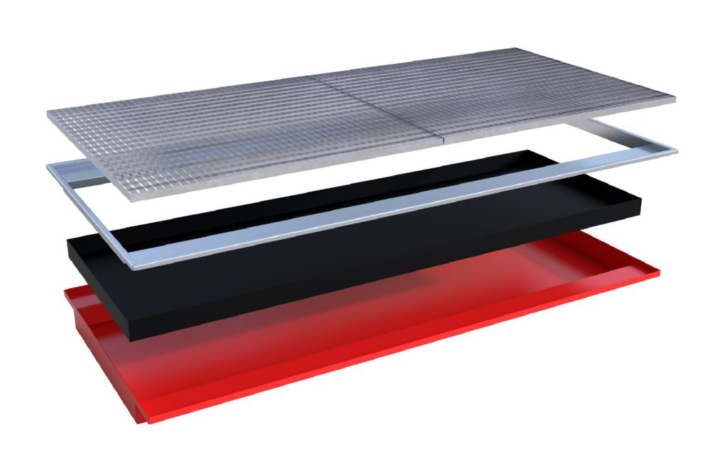 Produktbild Bauer Südlohn Einhängewanne PE-Einsatz EHW 2700 PE lackiert Feuerrot Tragfähigkeit 1000 kg