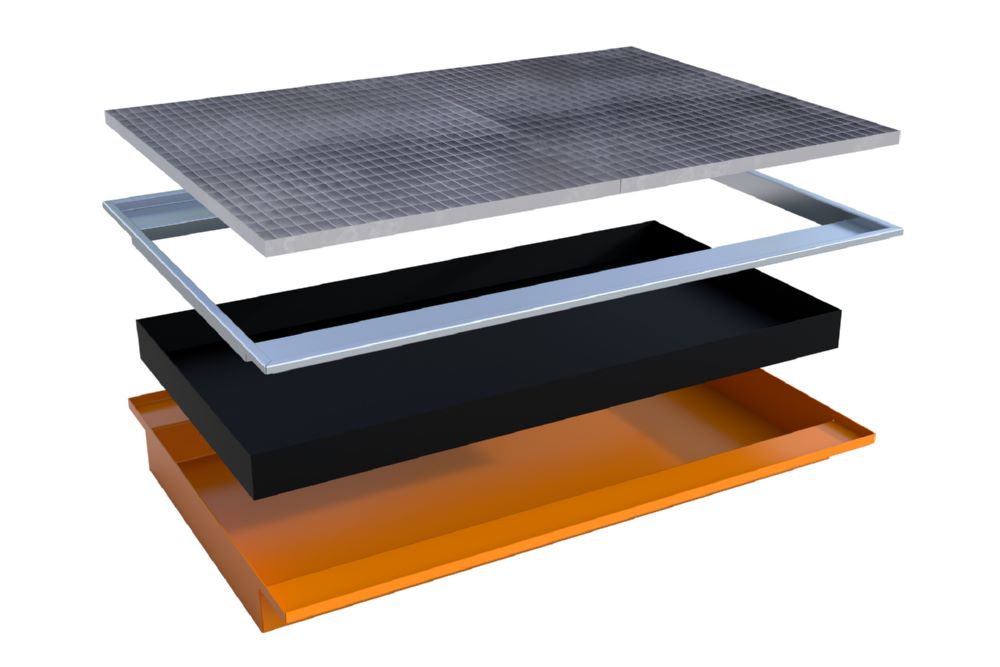 Produktbild Bauer Südlohn Einhängewanne PE-Einsatz EHW 1800 PE lackiert Gelborange Tragfähigkeit 1000 kg bild 2