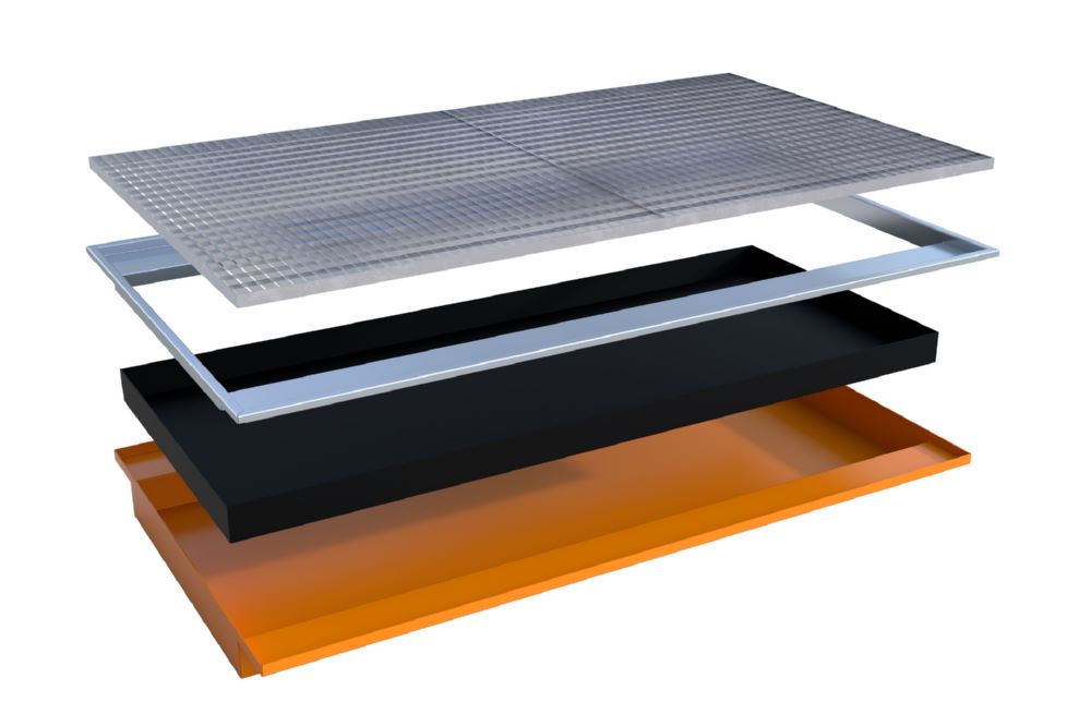 Produktbild Bauer Südlohn Einhängewanne mit PE-Einsatz EHW 2200 PE lackiert Gelborange