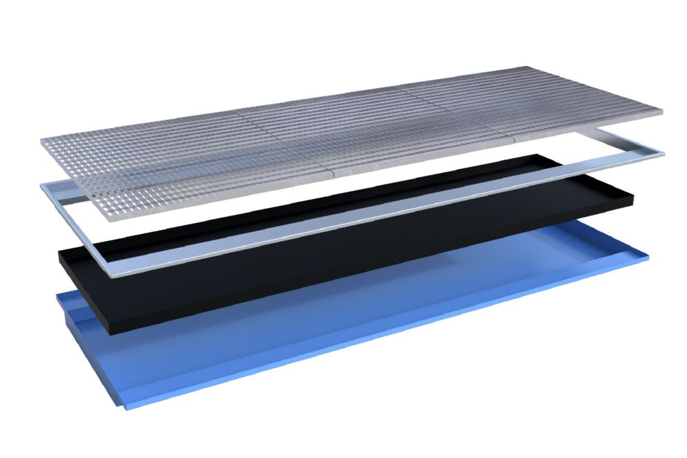 Produktbild Bauer Südlohn Einhängewanne PE-Einsatz Breite 3265 mm EHW 3300 PE lackiert Lichtblau