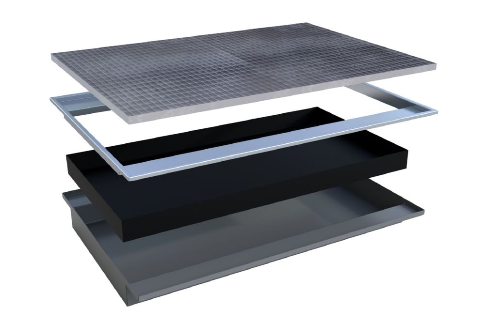 Produktbild Bauer Südlohn Einhängewanne mit PE-Einsatz EHW 1800 PE lackiert Mausgrau bild 2