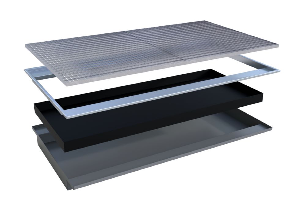 Produktbild Bauer Südlohn Einhängewanne Breite 2165 mm PE-Einsatz EHW 2200 PE lackiert Mausgrau bild 1