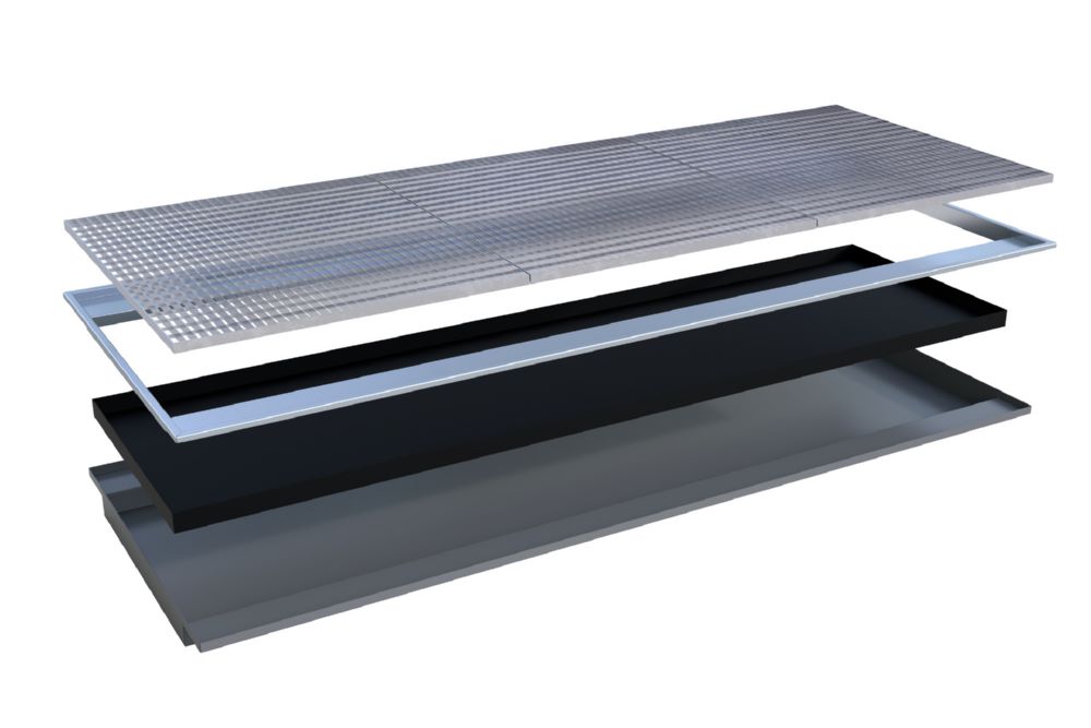 Produktbild Bauer Südlohn Einhängewanne PE-Einsatz EHW 3300 PE lackiert Mausgrau B 3265 mm