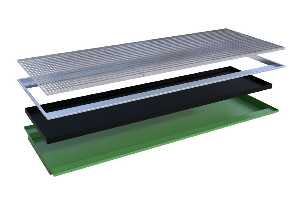 Produktbild Bauer Südlohn Einhängewanne PE-Einsatz EHW 3300 PE lackiert Resedagrün Höhe 115 mm