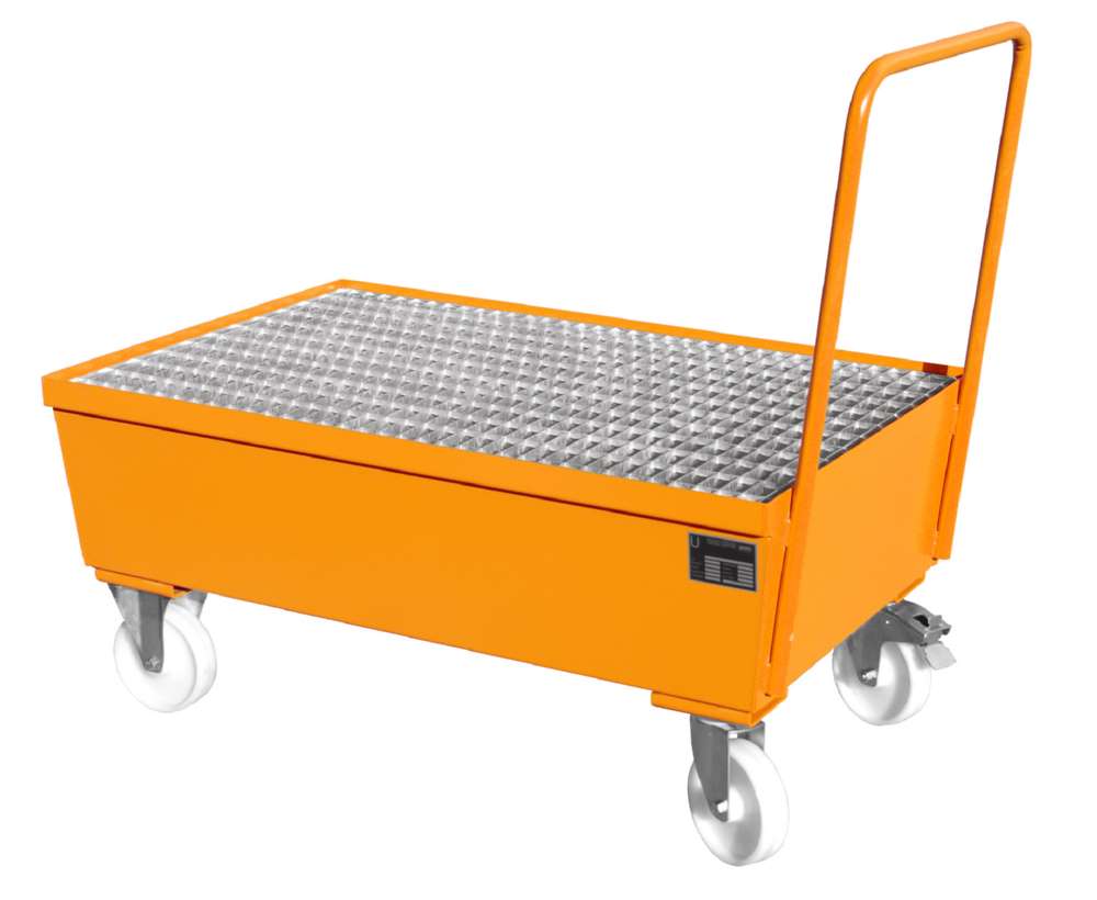 Produktbild Bauer Fahrbare Auffangwanne AWF2 800 x 695 x 1200 mm lackiert gelborange