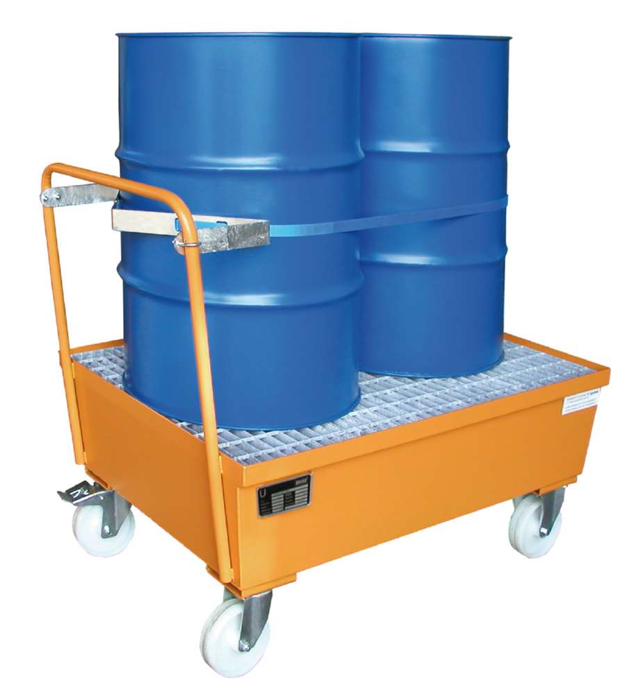 Produktbild Bauer Fahrbare Auffangwanne AWF2 800 x 695 x 1200 mm lackiert gelborange bild 3