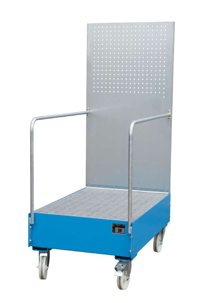 Produktbild Bauer Fahrbare Auffangwanne 1280 x 2015 x 800 mm Lochplattenwand LPW 200 3 lichtblau bild 1