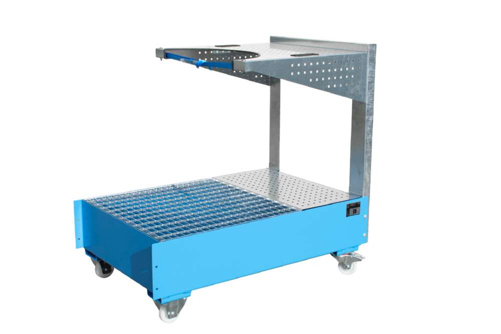 Produktbild Bauer Fahrbare Auffangwanne 1450 x 1195 x 800 mm Lochplattenwand LPW 200 4 lichtblau bild 2