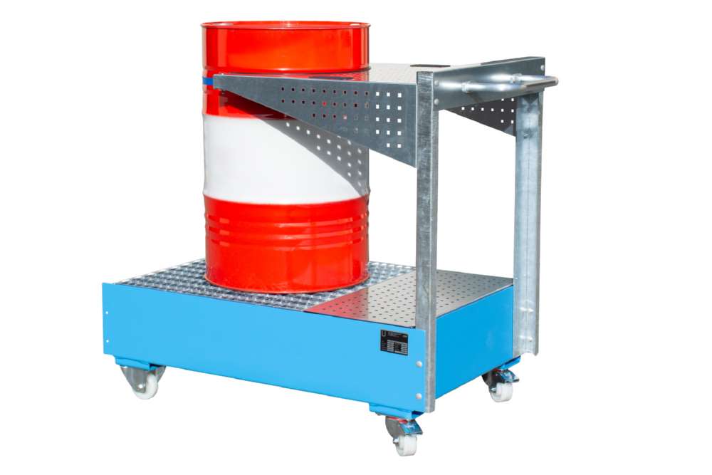 Produktbild Bauer Fahrbare Auffangwanne 1450 x 1195 x 800 mm Lochplattenwand LPW 200 4 lichtblau bild 3