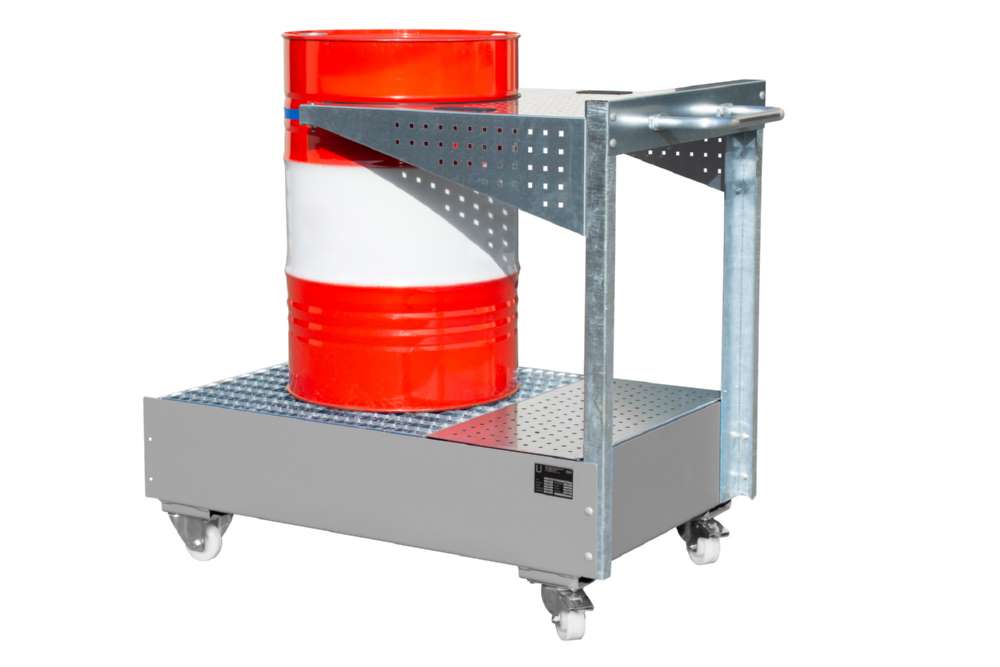 Produktbild Bauer Fahrbare Auffangwanne 1450 x 1195 x 800 mm Lochplattenwand LPW 200 4 mausgrau bild 2