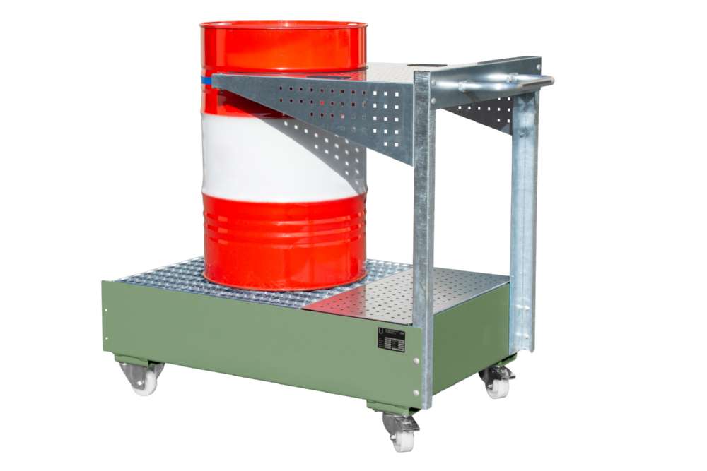 Produktbild Bauer Fahrbare Auffangwanne 1450 x 119 x 800 mm Lochplattenwand LPW 200 4 resedagrün bild 2