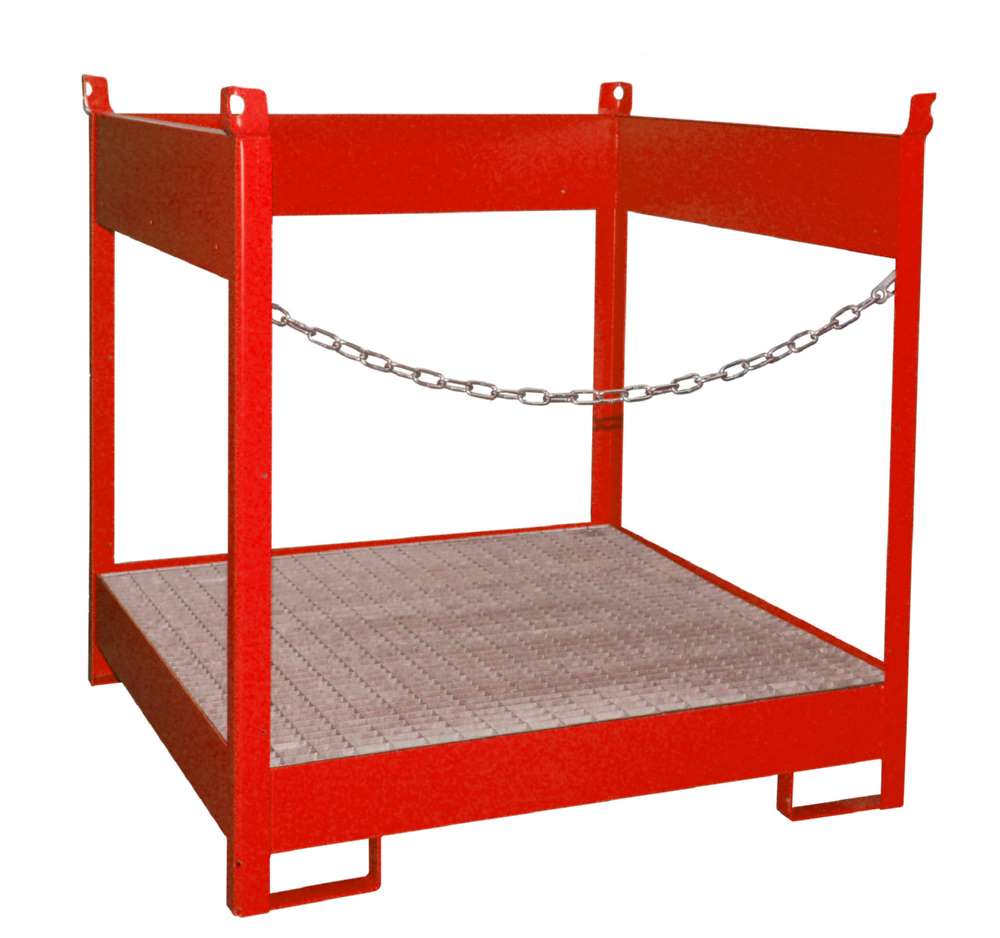 Produktbild Bauer Fass Stapelpalette FSP 4 lackiert 1405 x 1435 x 1405 mm feuerrot