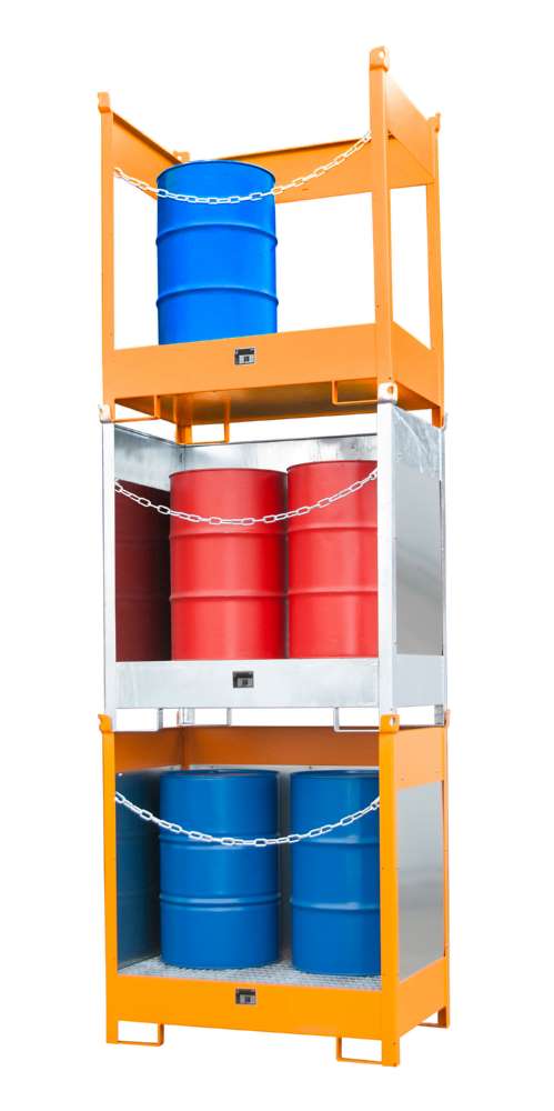 Produktbild Bauer Fass Stapelpalette FSP 2G 1405 x 1490 x 915 mm lackiert gelborange bild 3