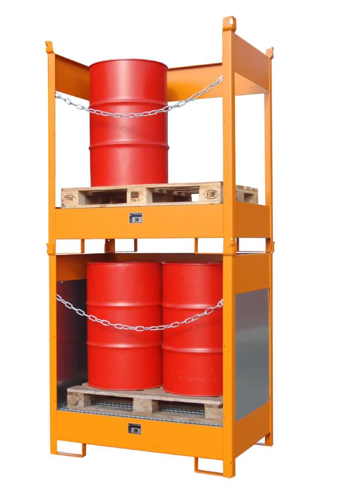 Produktbild Bauer Fass Stapelpalette FSP 2G 1405 x 1490 x 915 mm lackiert gelborange bild 4