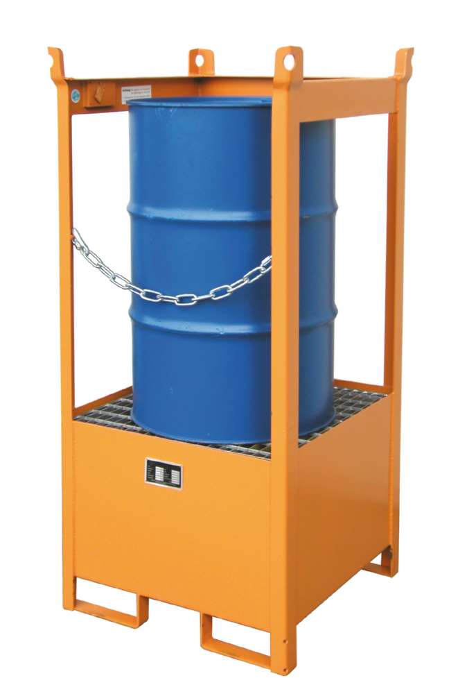 Produktbild Bauer Fass Stapelpalette FSP 1 lackiert 755 x 1590 x 755 mm gelborange bild 3