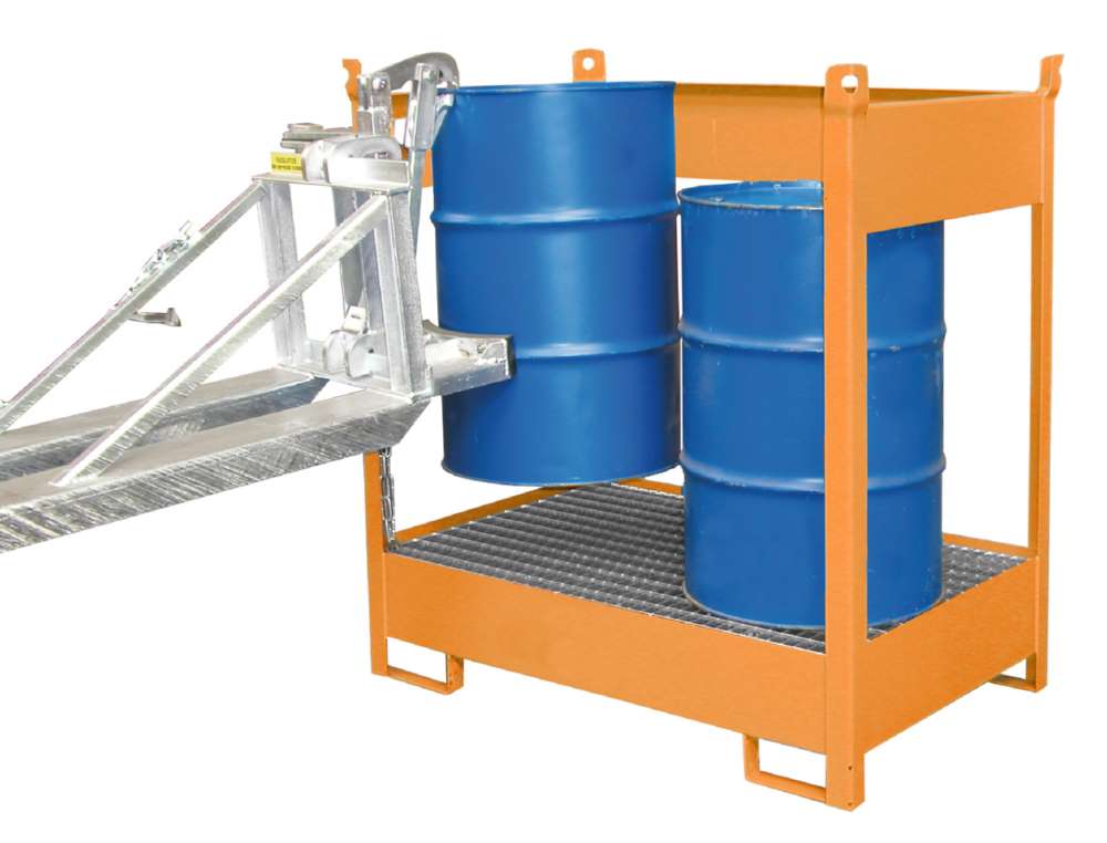 Produktbild Bauer Fass Stapelpalette FSP 2 lackiert 1405 x 1490 x 915 mm gelborange bild 2