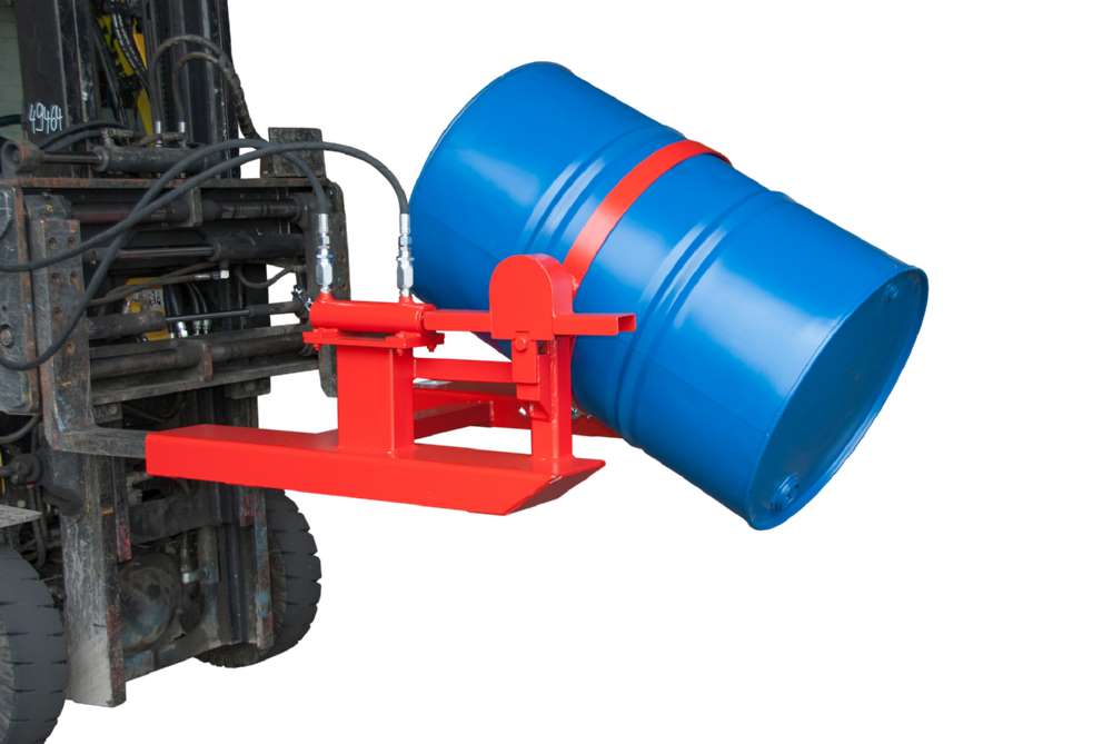 Produktbild Bauer Fasskipper FD-H Kippvorgang mit Hubzylinder lackiert feuerrot bild 3