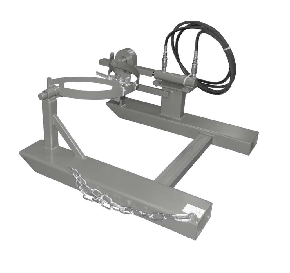 Produktbild Bauer Fasskipper FD-H Kippvorgang mit Hubzylinder lackiert mausgrau