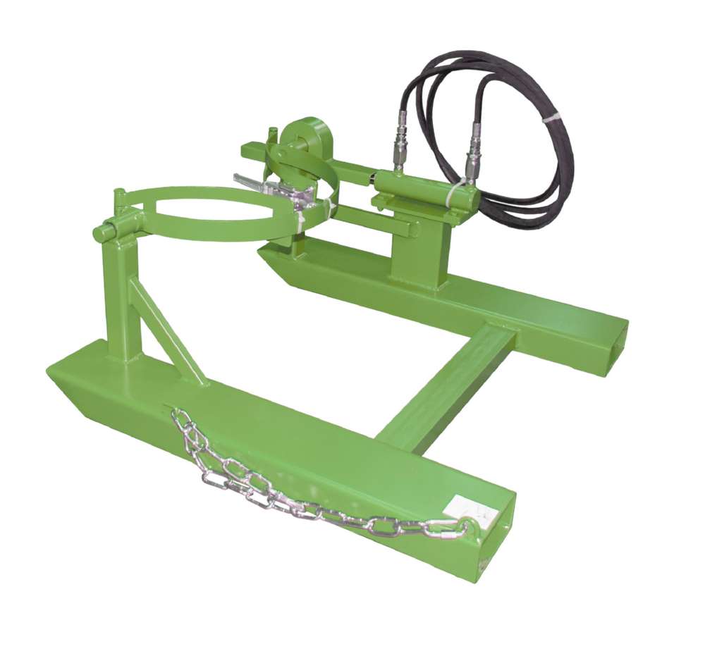 Produktbild Bauer Fasskipper FD-H Kippvorgang mit Hubzylinder lackiert resedagrün