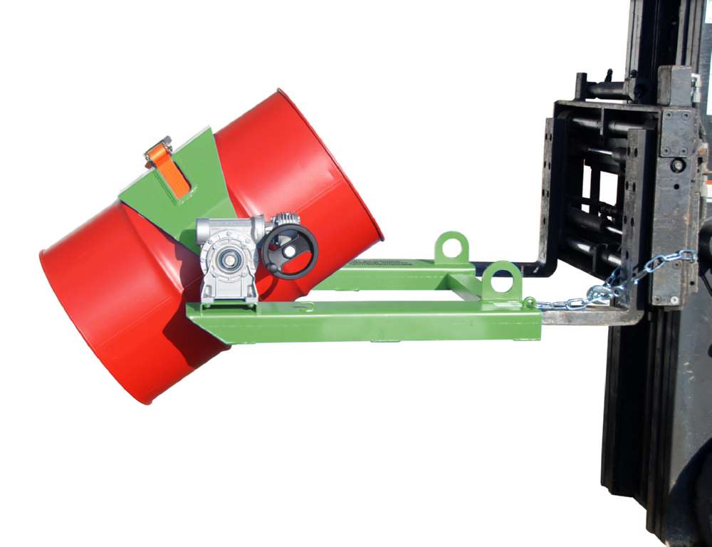 Produktbild Bauer Fasskipper FLEX-HK Kippvorgang mit Handkurbel lackiert resedagrün bild 2