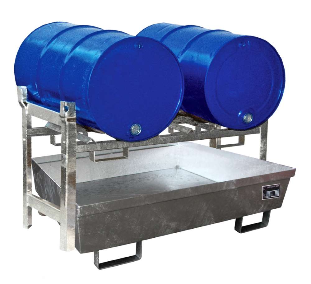 Produktbild Bauer Fassregal FRA 2 Auffangwanne 1200 x 335 x 1200 mm feuerverzinkt bild 2