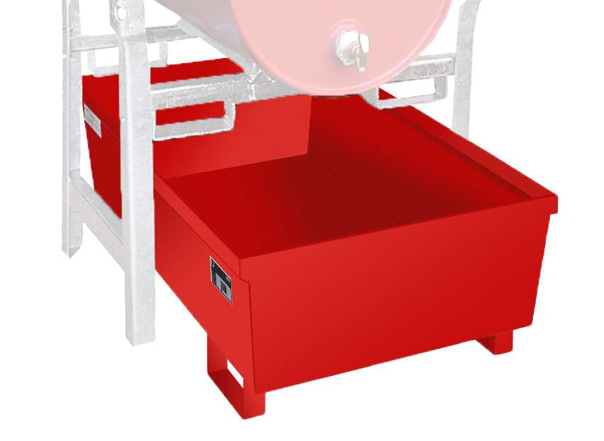 Produktbild Bauer Fassregal FRA 1 Auffangwanne lackiert 1200 x 415 x 800 mm feuerrot