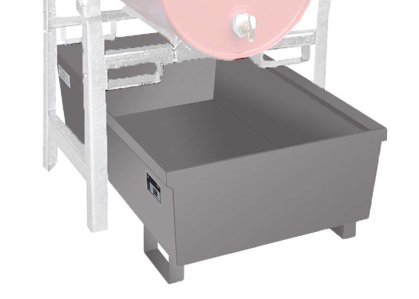 Produktbild Bauer Fassregal FRA 1 Auffangwanne 1200 x 415 x 800 mm lackiert mausgrau