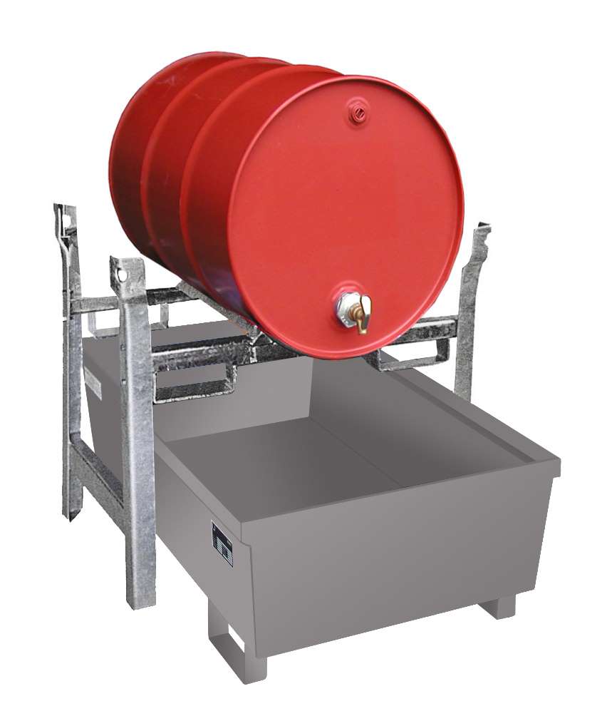 Produktbild Bauer Fassregal FRA 1 Auffangwanne 1200 x 415 x 800 mm lackiert mausgrau bild 2