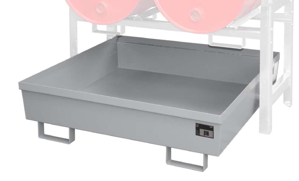 Produktbild Bauer Fassregal FRA 2 Auffangwanne 1200 x 335 x 1200 mm lackiert mausgrau