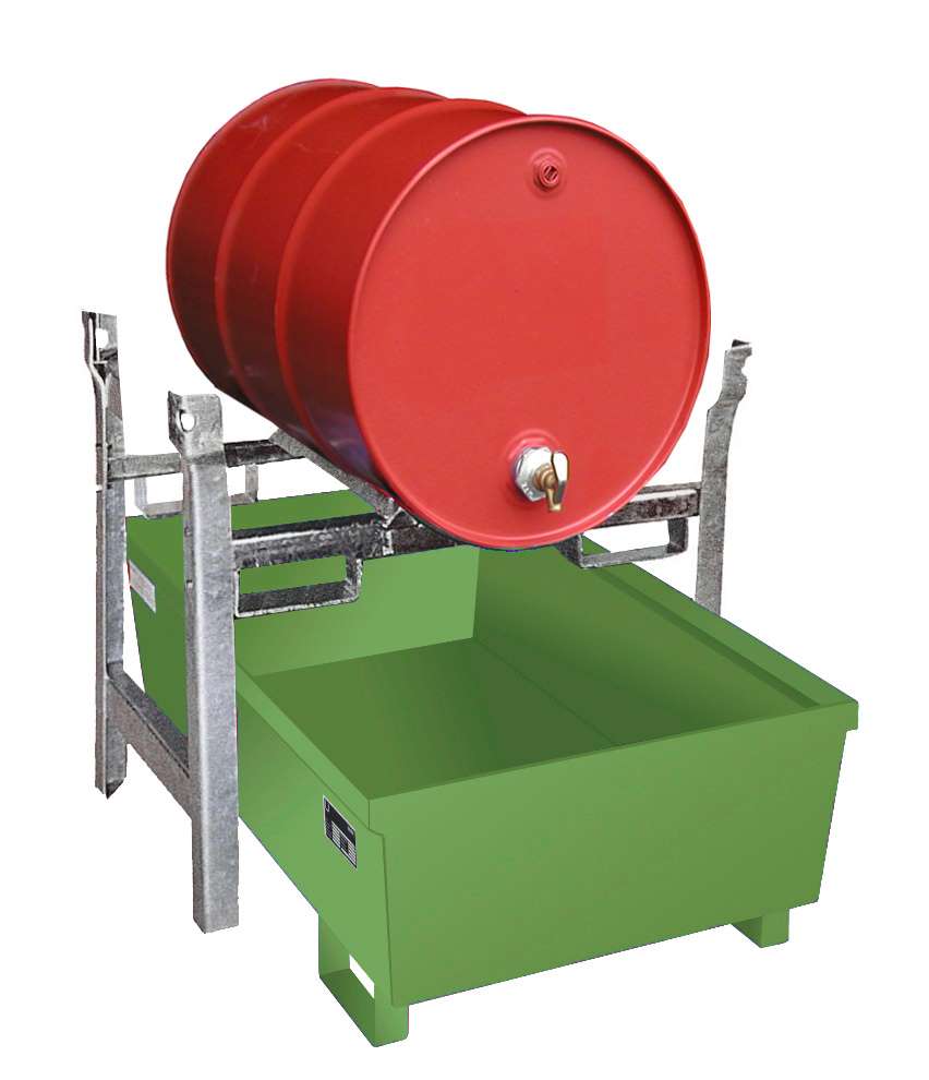 Produktbild Bauer Fassregal FRA 1 Auffangwanne 1200 x 415 x 800 mm lackiert resedagrün bild 2