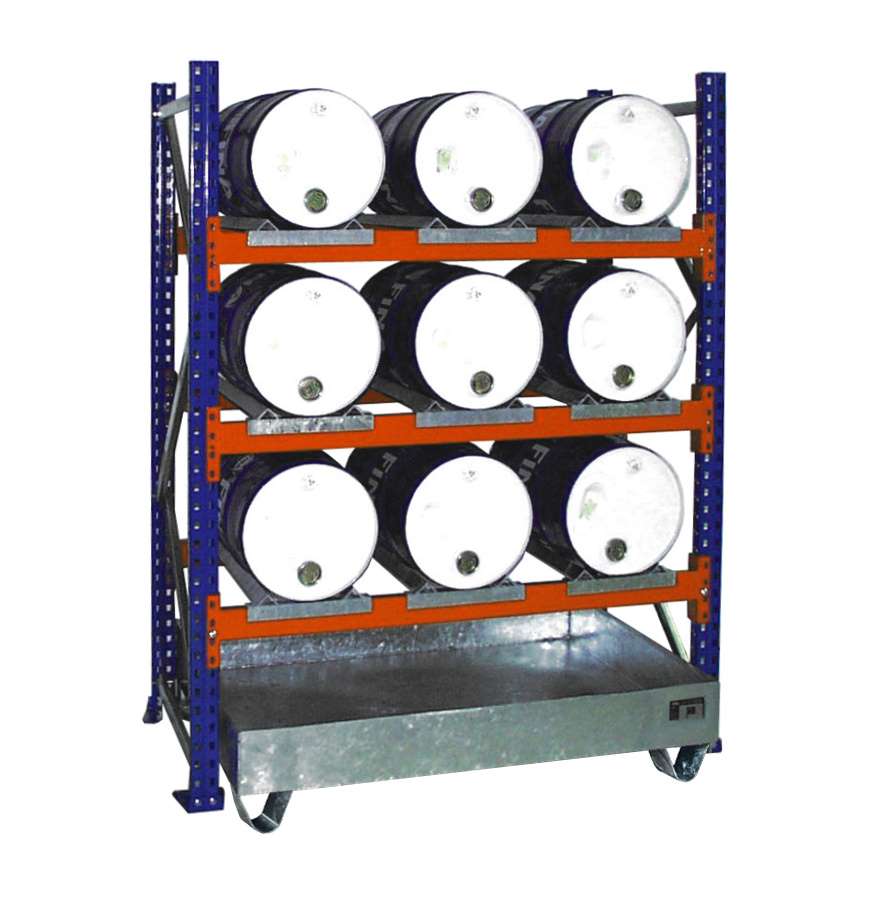 Produktbild Bauer Fassregal mit Auffangwanne 3004 1510 x 2000 x 1200 mm verzinkt