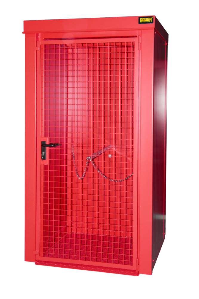 Produktbild Bauer Gasflaschen Container GFC B M0 1185 x 2210 x 1095 mm lackiert feuerrot bild 2