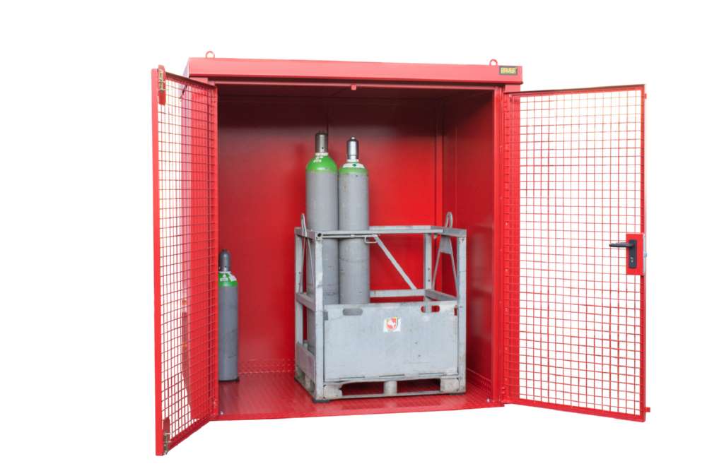 Produktbild Bauer Gasflaschen Container GFC B M2 2125 x 2265 x 1575 mm lackiert feuerrot bild 3