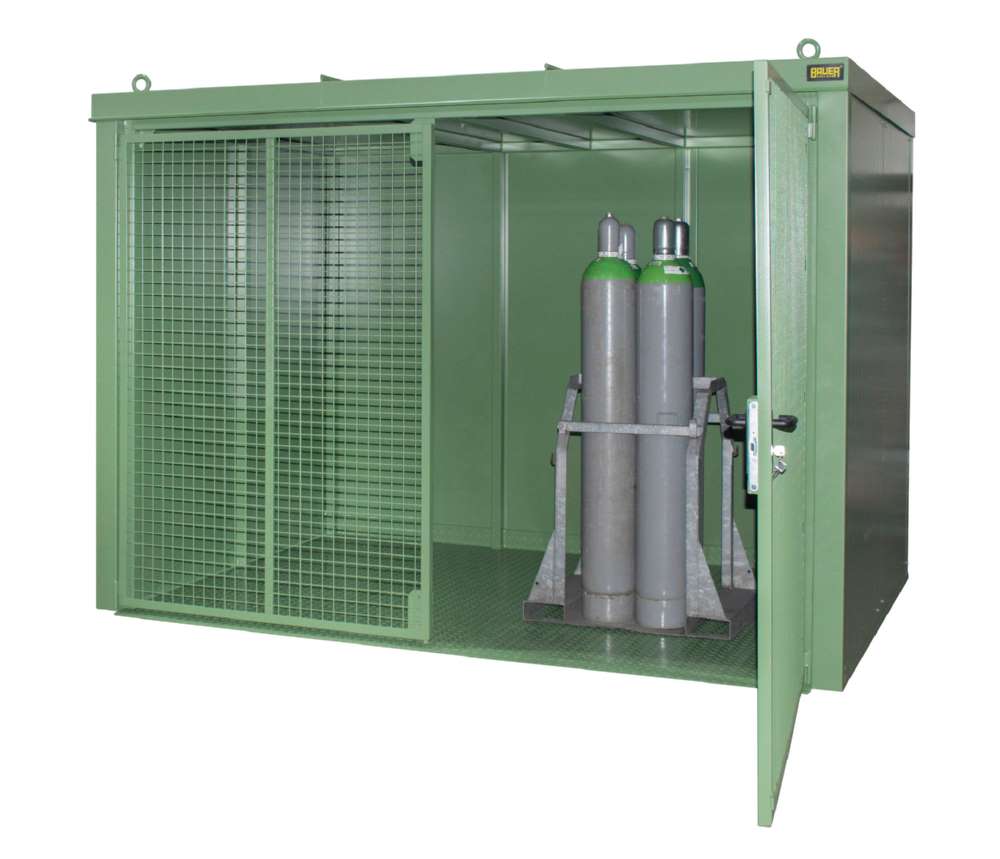 Produktbild Bauer Gasflaschen Container GFC B M5 3120 x 2295 x 2180 mm lackiert resedagrün bild 2