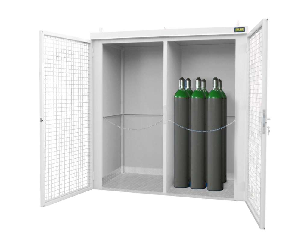 Produktbild Bauer Gasflaschen Container GFC BW M3 2425 x 2265 x 1575 mm lackiert grauweiß