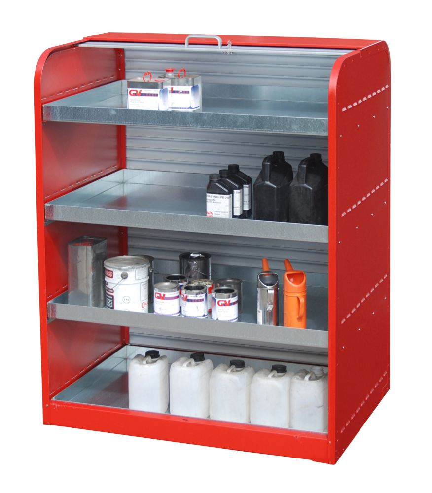 Produktbild Bauer Gefahrstoff Rollladenschrank RSG 4 lackiert Feuerrot bild 3