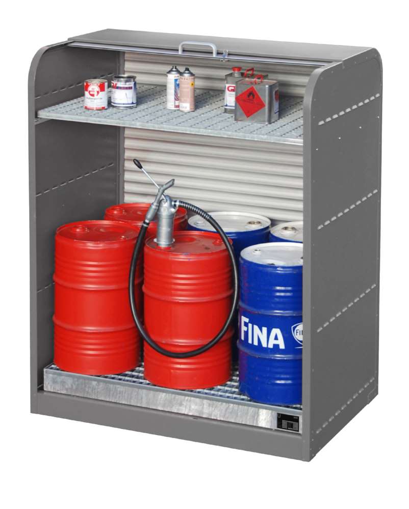 Produktbild Bauer Gefahrstoff Rollladenschrank RSG 2 lackiert 1300 x 1610 x 870 mm mausgrau bild 3