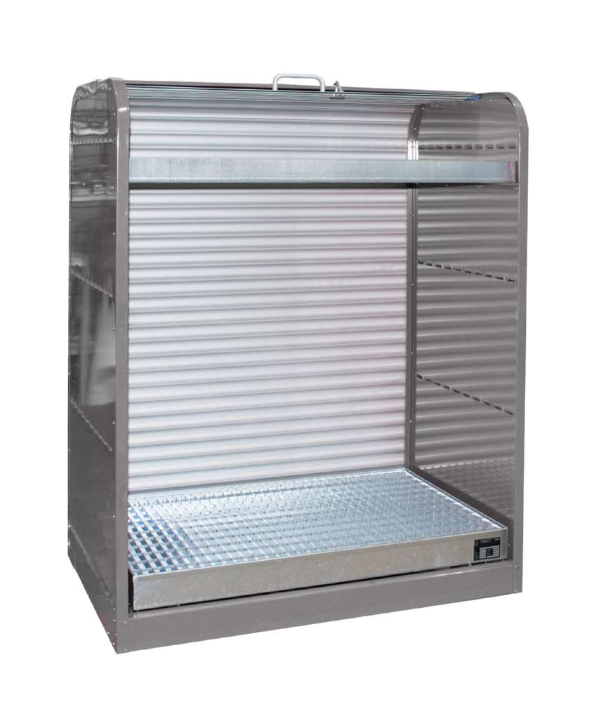 Produktbild Bauer Gefahrstoff Rollladenschrank RSG 3 lackiert 1300 x 1610 x 870 mm mausgrau