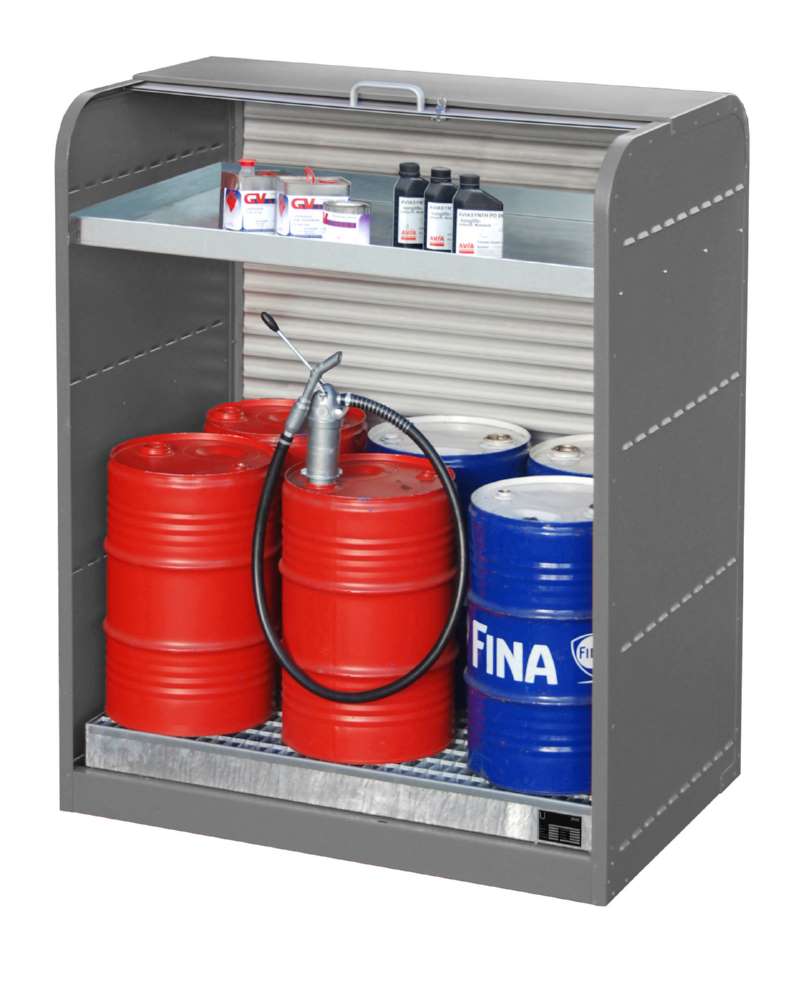 Produktbild Bauer Gefahrstoff Rollladenschrank RSG 3 lackiert 1300 x 1610 x 870 mm mausgrau bild 3