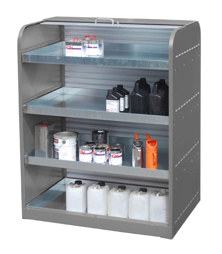 Produktbild Bauer Gefahrstoff Rollladenschrank RSG 4 lackiert 1300 x 1610 x 870 mm mausgrau bild 3