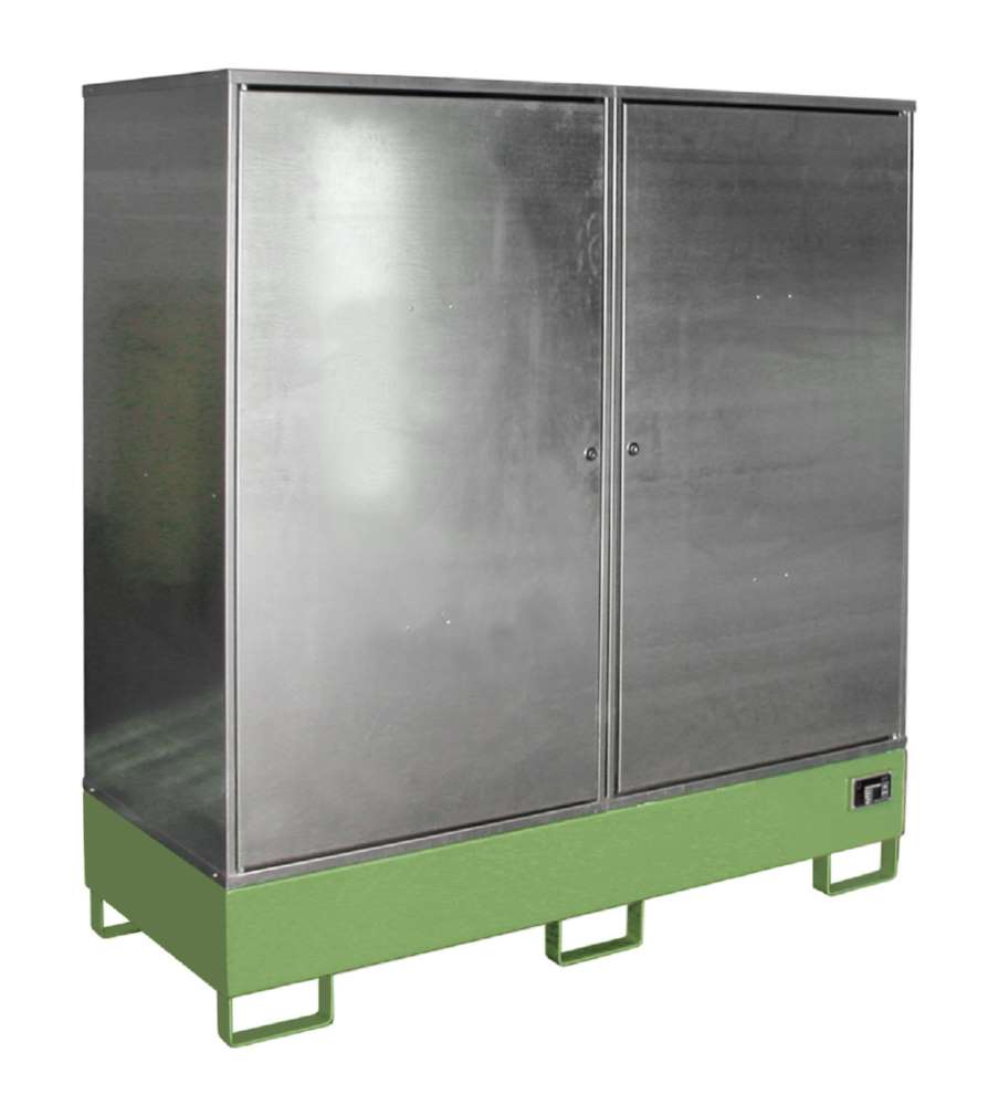 Produktbild Bauer Gefahrstoff Schrank GS 2 lackiert 1680 x 1780 x 690 mm resedagrün