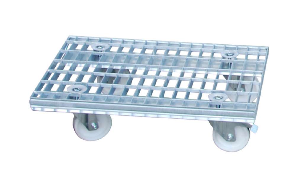Produktbild Bauer Gitterrost-Rollwagen GRW-I feuerverzinkt 4 Lenkrollen