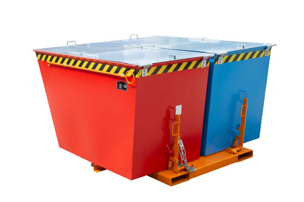 Produktbild Bauer Kippbehälter DUO lackiert in gelborange 1610 x 1665 mm bild 3