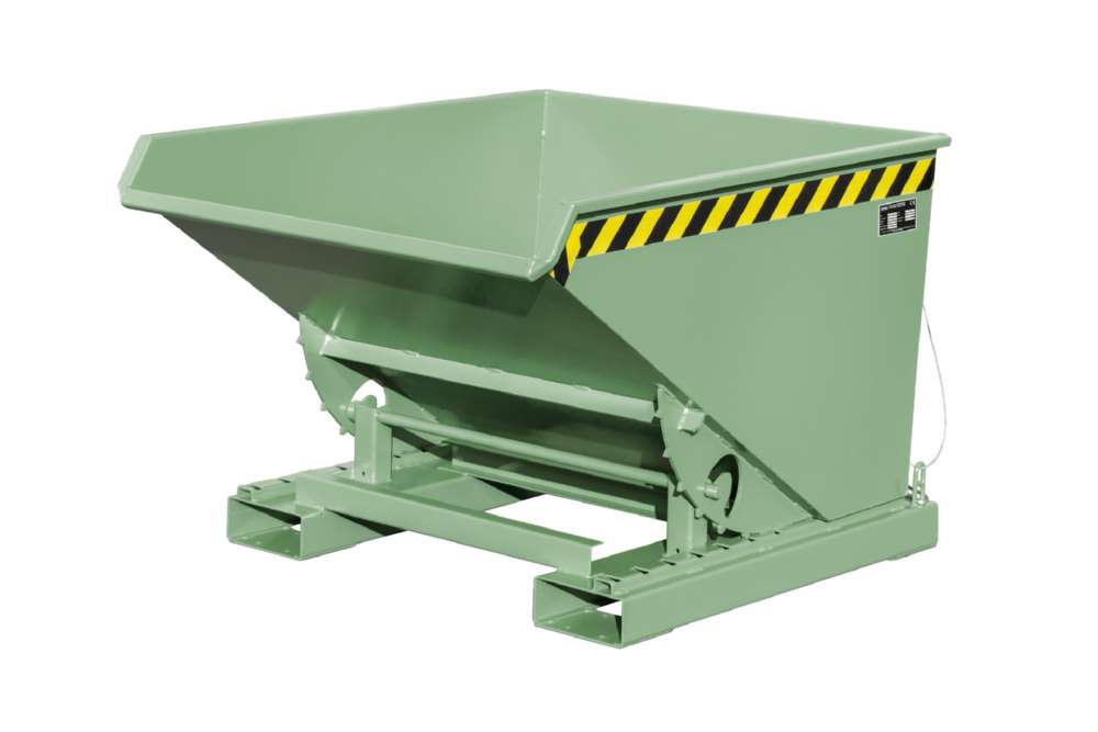 Produktbild Bauer Kippbehälter EXPO 600 mit Abrollmechanismus lackiert in der Farbe Resedagrün