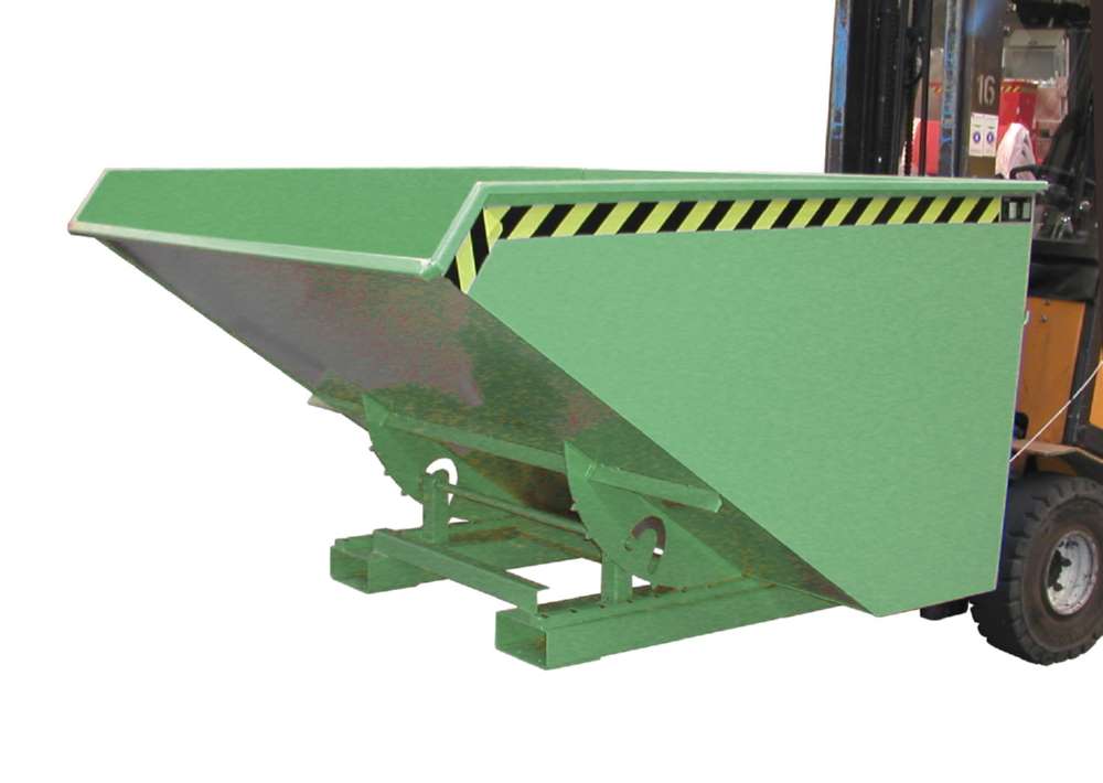 Produktbild Bauer Kippbehälter EXPO 1200 mit Abrollmechanismus lackiert in der Farbe Resedagrün