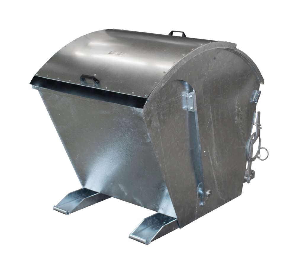 Produktbild Bauer Kippbehälter RD 1000 mit Runddeckel feuerverzinkt