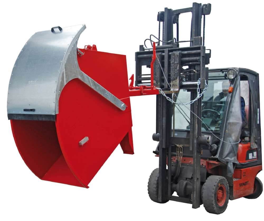 Produktbild Bauer Kippbehälter RD 750 mit Runddeckel lackiert in der Farbe Feuerrot bild 2