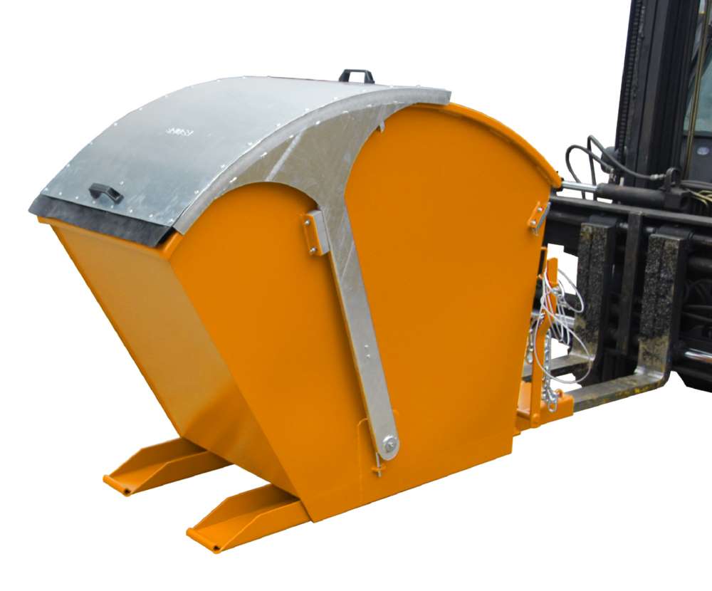 Produktbild Bauer Kippbehälter RD mit Runddeckel 750 lackiert in der Farbe Gelborange