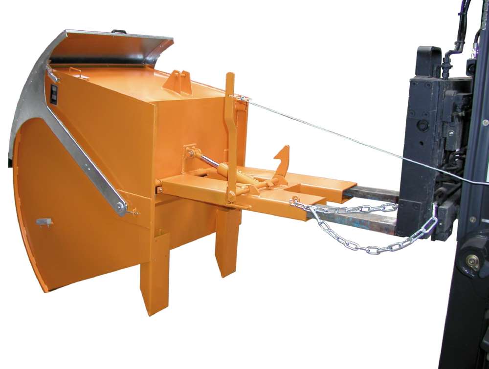 Produktbild Bauer Kippbehälter RD mit Runddeckel 750 lackiert in der Farbe Gelborange bild 2